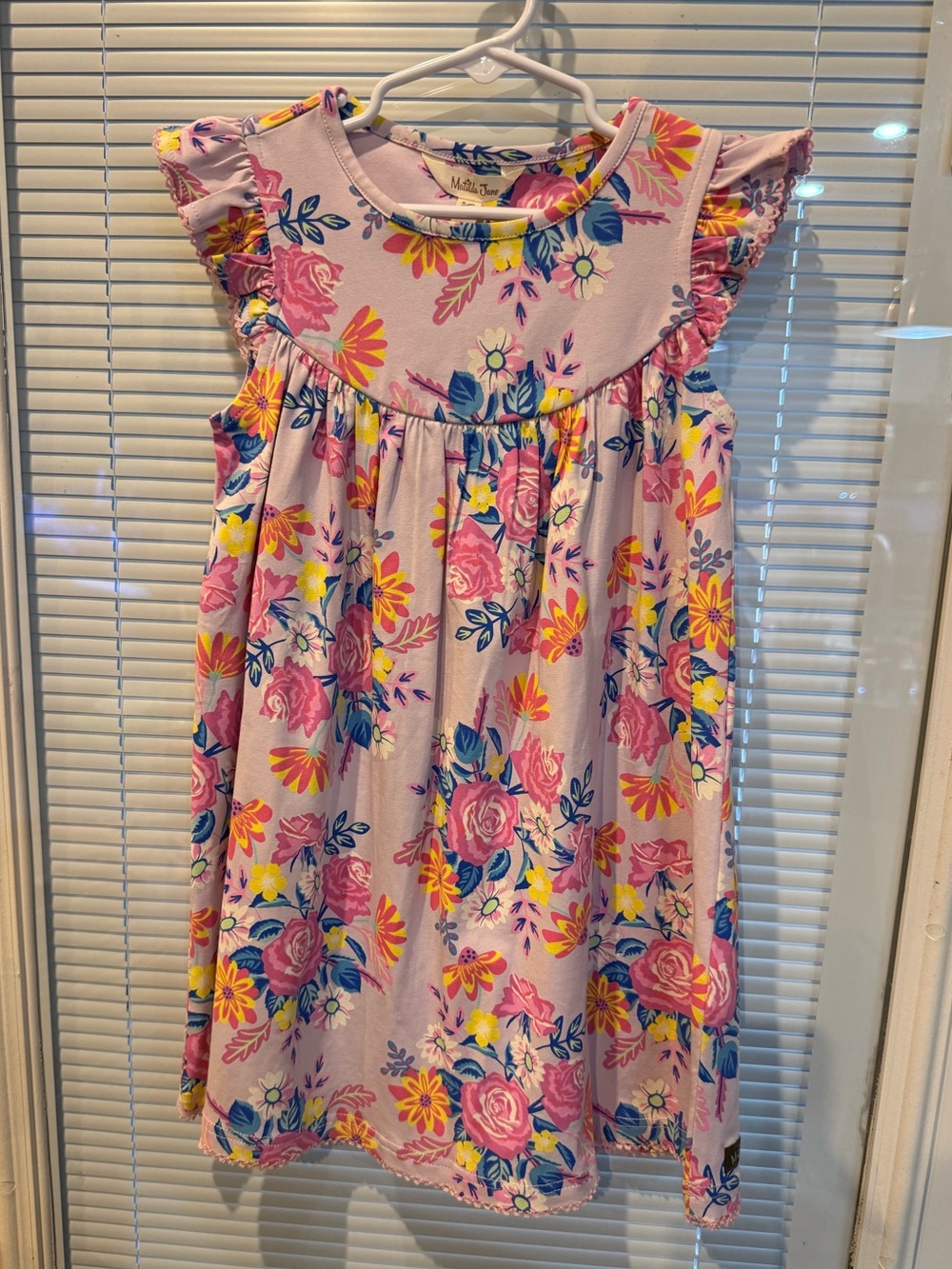 NWT Matilda Jane Girls Size 6 Floral Ruffle Flutter Sleeve Dress